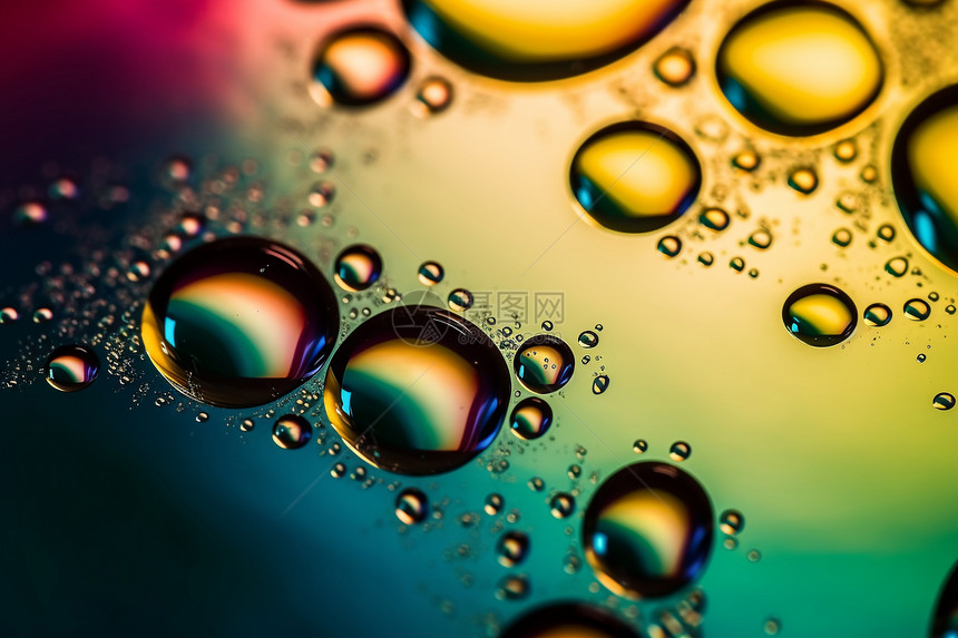 多彩的油滴气泡创意插图图片