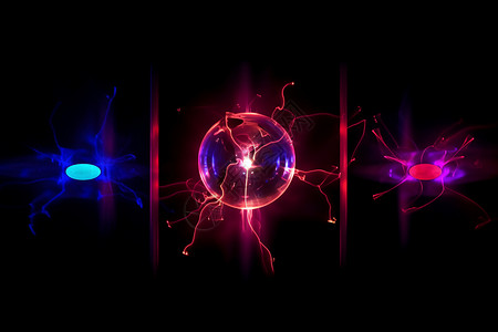 背景质子夜晚发光的原子设计图片