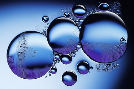 抽象油滴气泡紫色背景背景图片