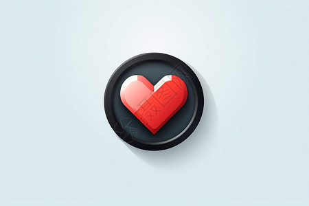 爱心点击进入按钮GIF创意立体爱心标志插画