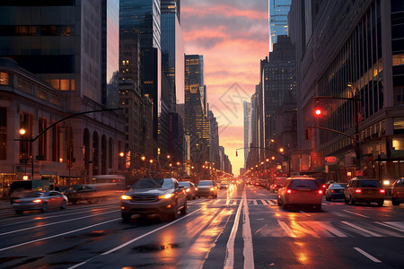 交通繁华繁华的城市道路设计图片