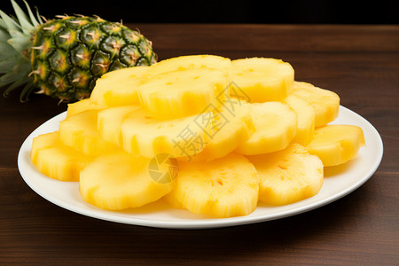 清新夏日的菠萝片图片