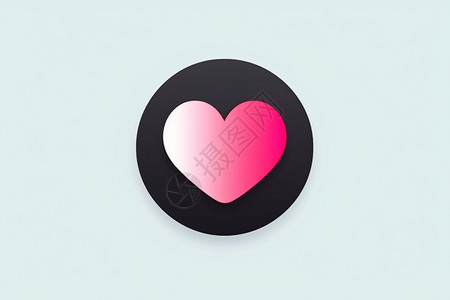 渐变签到按钮粉色渐变的爱心标志插画