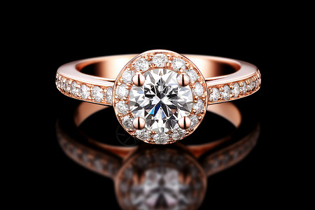 玫瑰金磨砂戒指璀璨夺目的钻石戒指背景