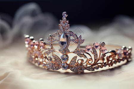 宝石镶嵌的皇冠背景图片