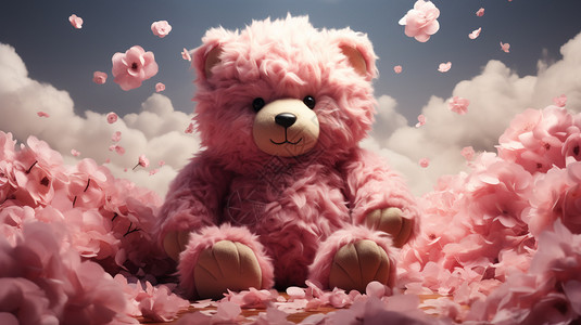 小熊公仔可爱的粉色小熊背景