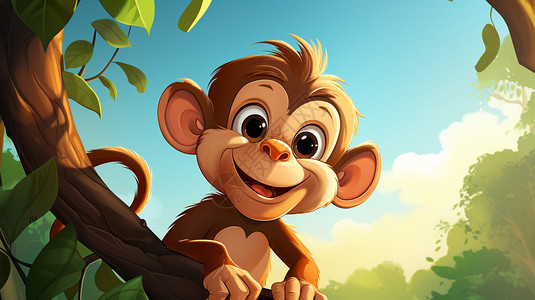 猴子背景的插画背景图片