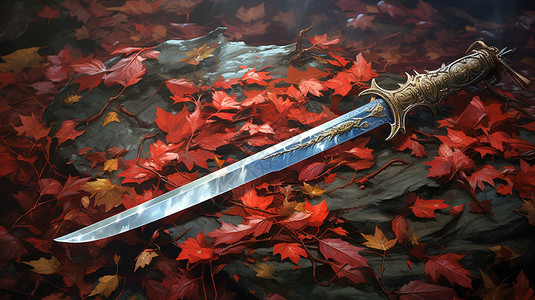 金属质地的古剑背景图片