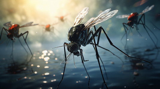恐怖的巨型蚊子背景图片