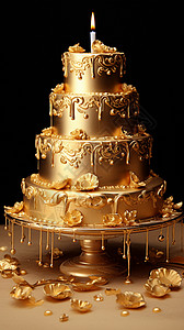 多层的金色蛋糕背景图片