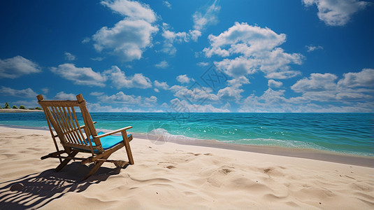 中午沙滩上的椅子图片