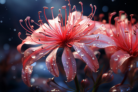粉红色百合花明亮绽放的百合花设计图片