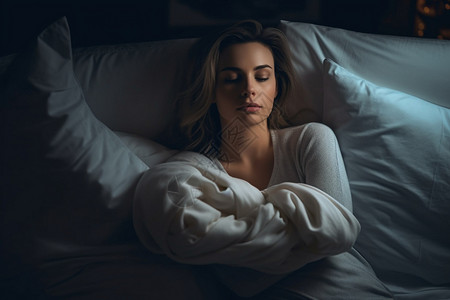 睡眠焦虑的女人背景图片