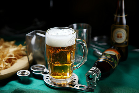 庆祝上的餐饮和啤酒图片