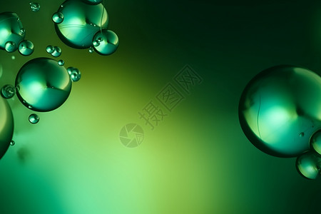 抽象绿色油滴气泡创意背景图片