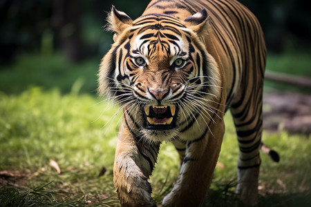 老虎捕猎凶猛的老虎背景