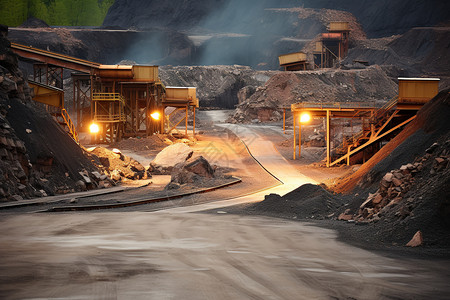 工业煤炭矿场背景图片