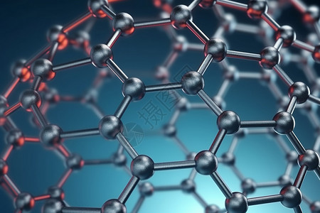 石墨烯薄膜红黑点的石墨烯分子结构设计图片