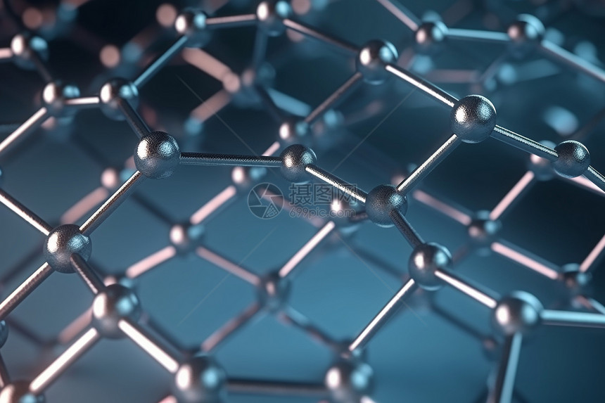 3D纳米技术六边形分子结构图片