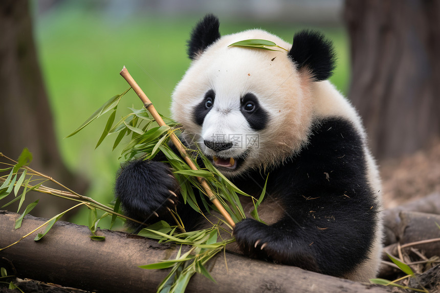 野生动物园中的熊猫图片