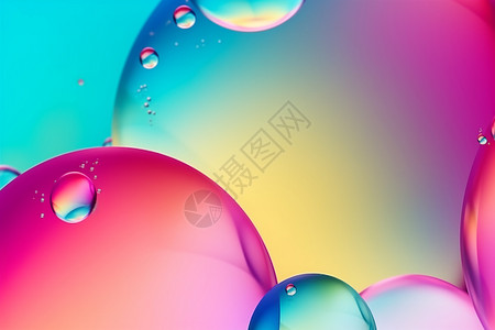 金黄色油滴水滴色彩斑斓的水滴创意背景设计图片