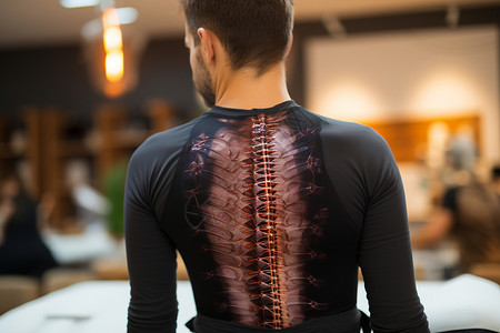 麂皮腰带背部疼痛的男子设计图片
