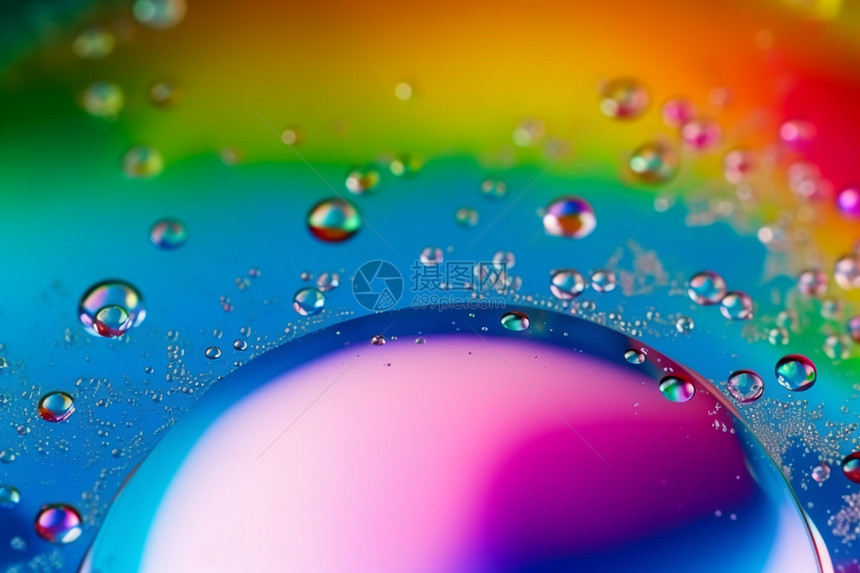 五彩斑斓油滴气泡创意背景图片