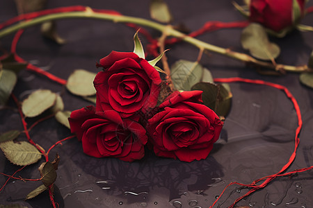 娇羞欲滴的玫瑰花背景图片