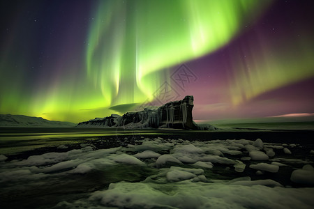 著名的冰岛极光景观图片