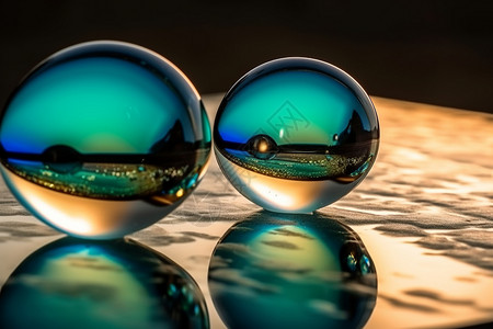 抽象艺术玻璃球模型图片