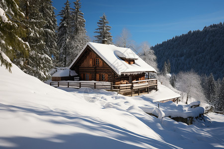 冰雪山居的美丽景观图片