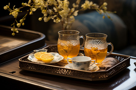 怀旧的中式茶杯图片