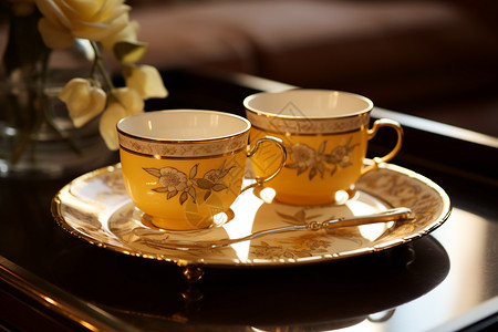 古典优雅的下午茶背景图片