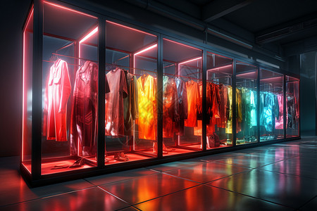 透明衣架设计感炫酷商场服饰橱窗设计图片