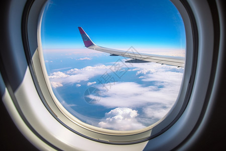 飞机舷窗外的天空景观图片