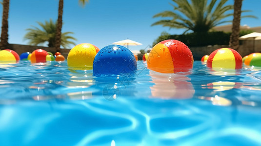 水上球充满乐趣的水上乐园背景