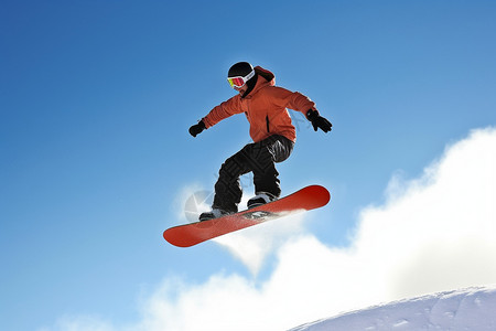 飞跃高山帅气的高山滑雪爱好者背景