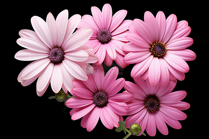 粉色的花簇图片