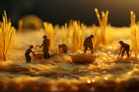 迷你世界中的金色稻田图片