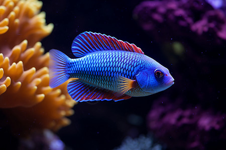 水底生物鱼鳍的鱼背景