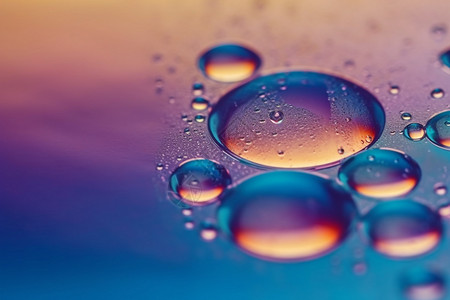 五彩透明飘带晶莹剔透的油滴水泡背景设计图片