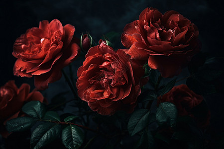 红色玫瑰的特写镜头背景图片