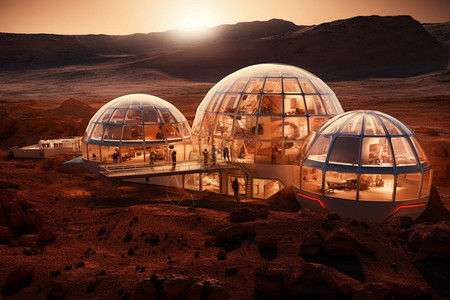 天圆地圆未来派人类火星殖民地设计图片