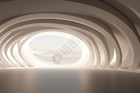3D几何创意的建筑空间背景图片