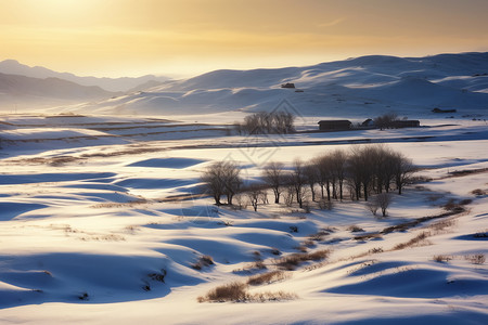 冬季美丽的乌兰布通草原景观图片