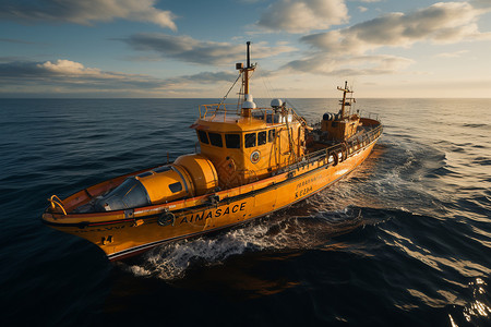 海面上航行的救援船图片