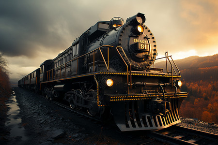 铁路上运送煤炭的列车图片