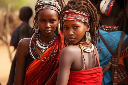 非洲部落文化游牧民族的人背景