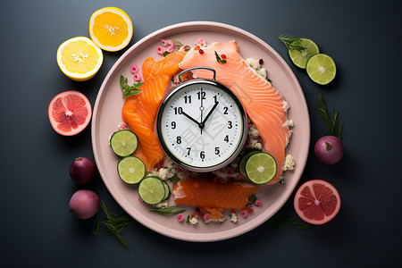 时间食物减肥的活力早餐背景