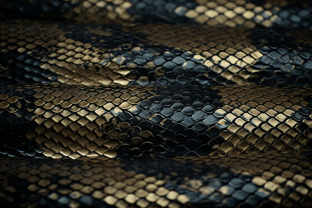 黑金色蛇纹的织物背景图片